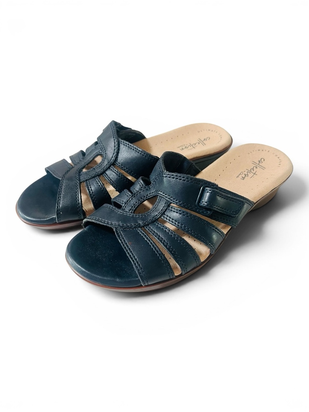 NWOT Clarks Collection Loomie Gale Leather Slip-On Comfort Mules size 6.5
